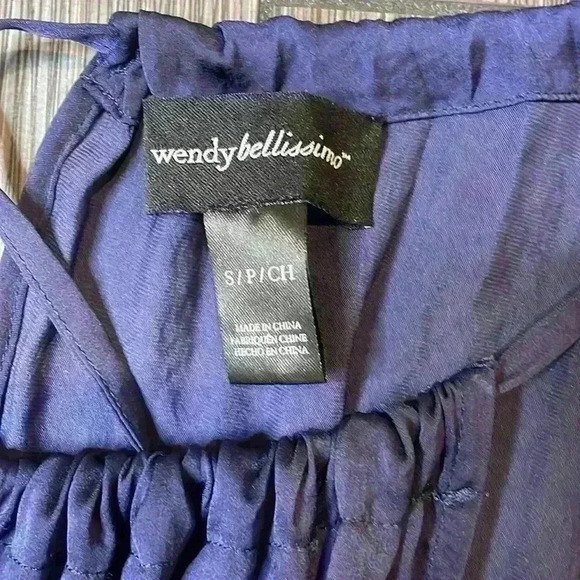 Wendy Bellissimo Blue Elastic Waist Tie Halter Neck Maternity Maxi Dress Size S - Picture 7 of 13